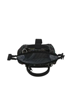 Mini sac à bandoulière noir avec un imprimé liberty et deux petites anses
