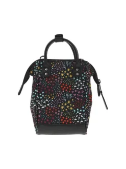 Mini sac à bandoulière noir avec un imprimé liberty et deux petites anses