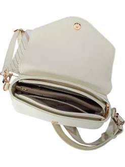Mini sac à main blanc uni avec une anse et 2 bandoulières ajustables