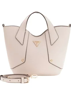 Mini sac à main écru pourvu d'une petite pochette amovible intégrée
