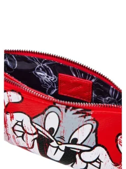 Mini sac rouge effet sablé avec le dessin de "Bugs Bunny" imprimé