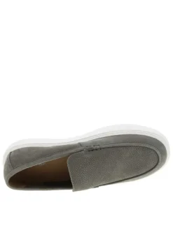 Mocassins Casual Hybride en cuir texturé kaki avec semelle à talon plat