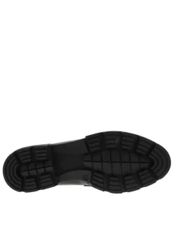 Mocassins en cuir bordeaux effet vieillit à semelle chuncky à talon décroché moyen