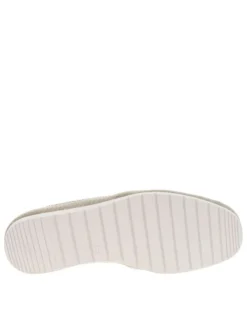 Mocassins en cuir grainé blancs avec des soufflets élastiqués