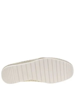Mocassins en cuir or satinés à semelle plate et à fermeture slip-on