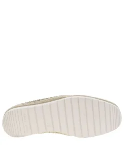 Mocassins en cuir platine aspect métallisé avec soufflets élastiqués