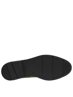 Mocassins en cuir suède kaki à semelle plateau à talon décroché bas
