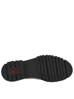 Mocassins en vernis noir à talon plat et incrustation de fils brillants