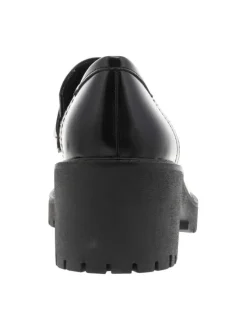 Mocassins noirs en matière lisse et mate avec semelle à talon décroché bas