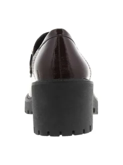 Mocassins noirs en matière lisse et vernie avec semelle à talon décroché bas