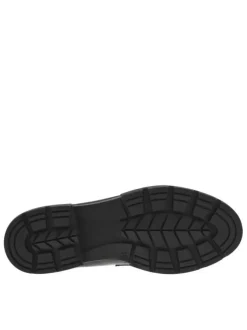 Mocassins noirs à talon décroché bas avec une boucle à ardillon
