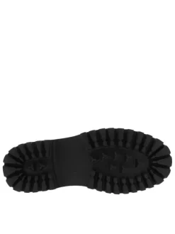 Mocassins noirs à talon décroché bas et à slip-on avec une semelle crantée