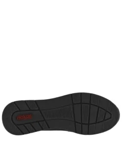 Mocassins noirs à talon plat avec empiècements dorés et chaîne bronze