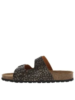 Mules avec motif léopard à talon plat avec boucles à ardillon