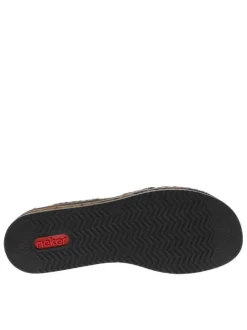 Mules bleu marine à semelle compensée et à bande auto-agrippante