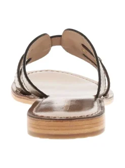 Mules Damia en cuir bronze aspect métallisé avec un talon plat
