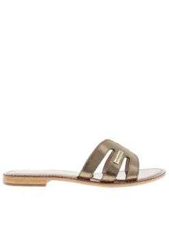 Mules Damia en cuir bronze aspect métallisé avec un talon plat