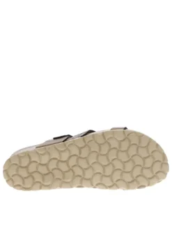 Mules en cuir bronze à talon compensé avec une boucle à ardillon