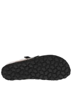 Mules en cuir multicolores à talon compensé avec une boucle à ardillon