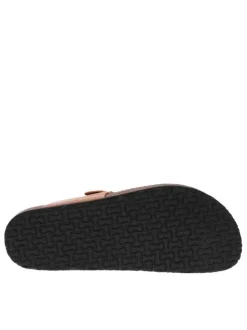 Mules femme en cuir effet croco ZELDA abricot