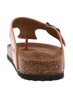 Mules femme en cuir effet croco ZELDA abricot
