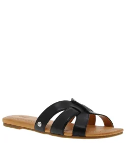 Mules femme en cuir TEAGUE noir