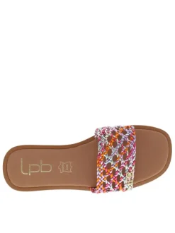 Mules Iolanda multicolores avec bride ajourée et logo métallique