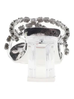 Mules noires à talon décroché haut avec bijoux et semelle à imprimé végétal