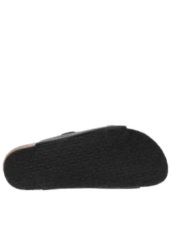 Mules Orphee noires en cuir à motif peau de crocodile all over