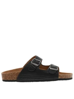 Mules Orphee noires en cuir à motif peau de crocodile all over