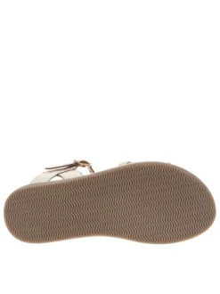 Nu-pieds Inaya E en cuir dorés avec une boucle à ardillon et fines brides