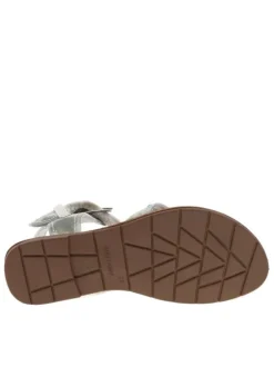 Nu-pieds blanc et vert à talon décroché bas, zip et boucle décorative