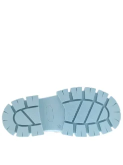Nu-pieds ciel en cuir avec semelle chunky et boucle à ardillon