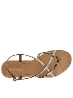 Nu-pieds en cuir léopard à semelle à talon décroché bas avec boucle à ardillon
