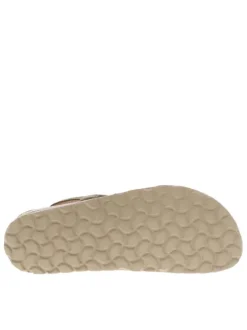 Nu-pieds en cuir nubuck vertes avec bride élastiquée et un aspect liège