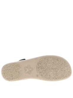 Nu-pieds en cuir suède à breloques, semelle semi-compensée et boucle à ardillon