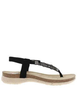 Nu-pieds en cuir suède à breloques, semelle semi-compensée et boucle à ardillon