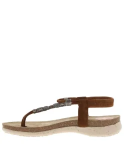 Nu-pieds en cuir suède à breloques, semelle semi-compensée et boucle à ardillon