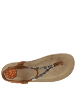 Nu-pieds en cuir suède à breloques, semelle semi-compensée et boucle à ardillon