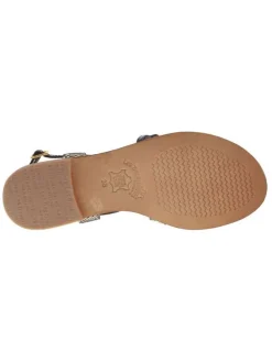 Nu-pieds femme tout en cuir noir effet peau de serpent à semelle plate