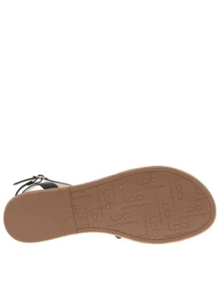 Nu-pieds Frannie noirs avec des strass et une boucle à ardillon