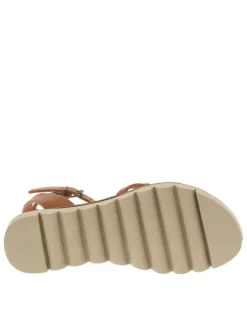 Nu-pieds Leia marron avec un entre-doigt et une boucle à ardillon