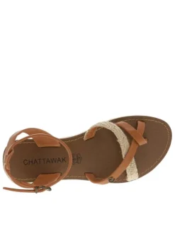 Nu-pieds Leia marron avec un entre-doigt et une boucle à ardillon