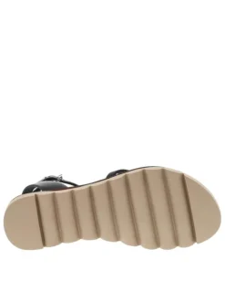 Nu-pieds Leia noirs détail en corde avec une boucle à ardillon et entre-doigt