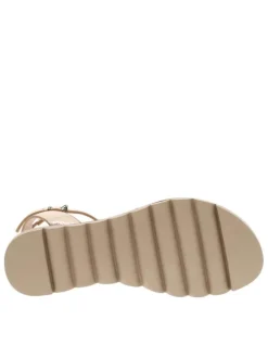 Nu-pieds Leia roses aspect métallisé avec boucle à ardillon et entre-doigt