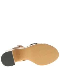 Nu-pieds léopard à semelle décrochée haut et à boucle à ardillon