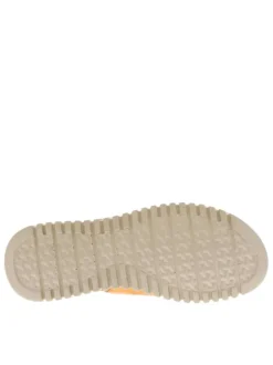 Nu-pieds Mira en cuir orange avec brides entrecroisées et à bandes élastiquées
