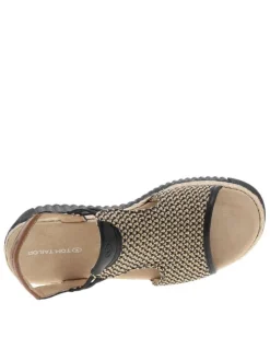Nu-pieds noirs avec un talon compensé et fermeture à slip-on