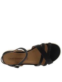 Nu-pieds noirs avec un talon plateau et une boucle à ardillon