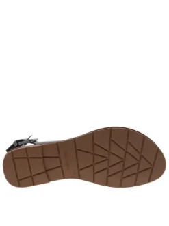 Nu-pieds noirs et à glitter argent, à semelle plate et première pur cuir